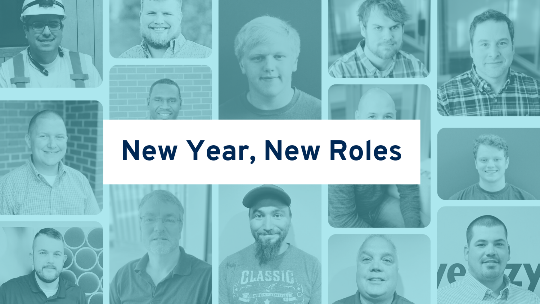 faces covered in blue overlay with words "New Year New Roles"